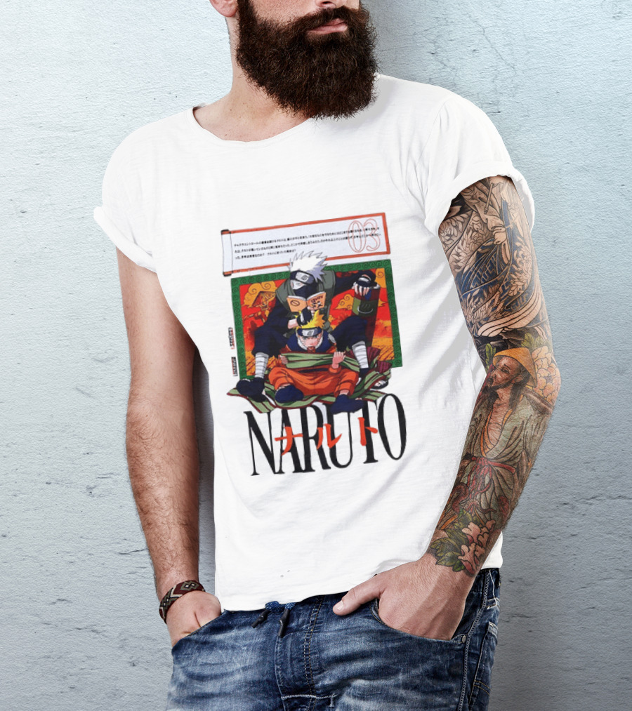 Naruto Kakashi 72 Series Manga Cover Style Anime T-Shirt