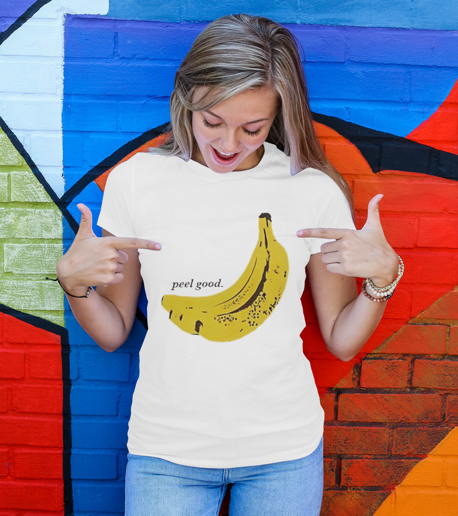 Peel Good Banana Fruit Minimalist Yellow T-Shirt