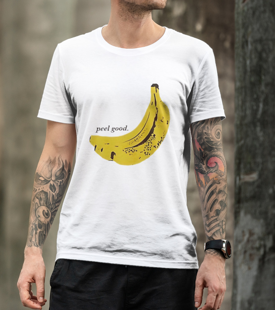 Peel Good Banana Fruit Minimalist Yellow T-Shirt