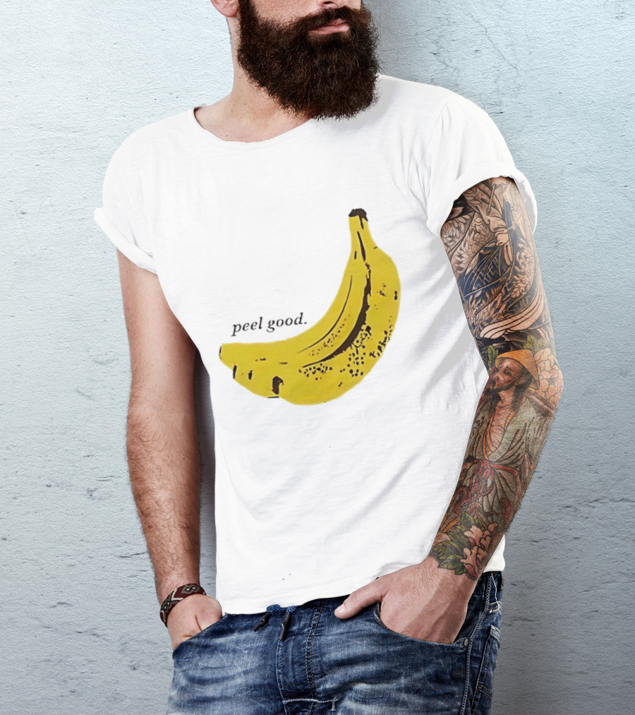Peel Good Banana Fruit Minimalist Yellow T-Shirt