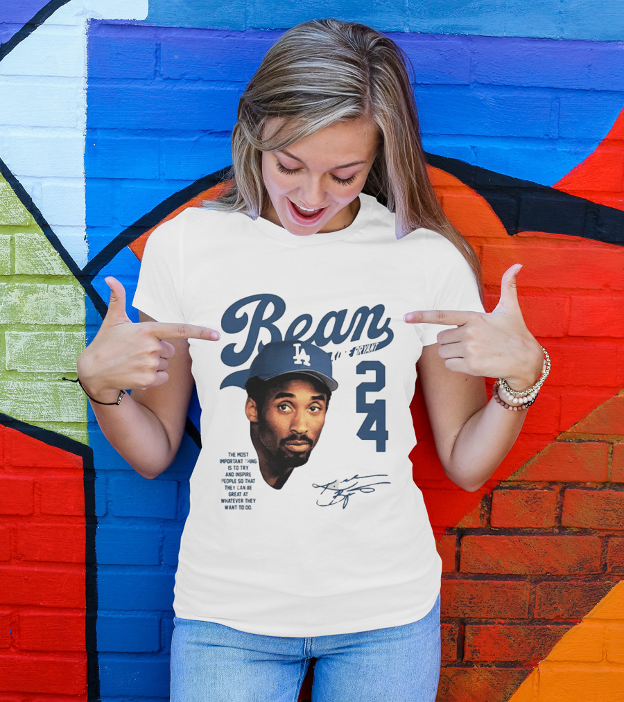 Puka Nacua Wears Bean Kobe Bryant Dodgers 24 T-Shirt