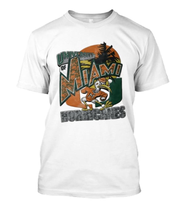 University Of Miami Hurricanes Sebastian Ibis Palm Tree T-Shirt