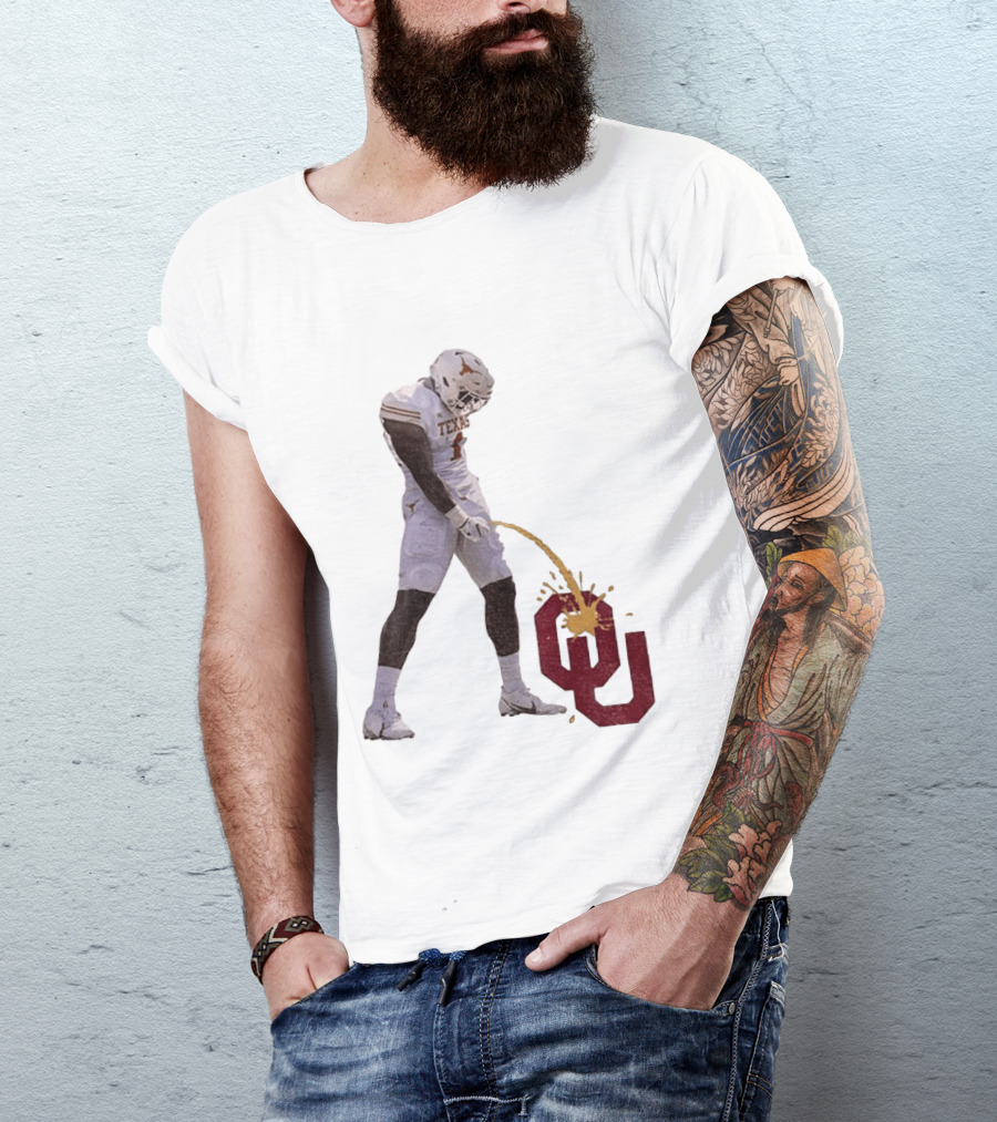 Texas Longhorns Xavier Worthy #1 Pee On Oklahoma Sooners OU Football Rivalry T-Shirt