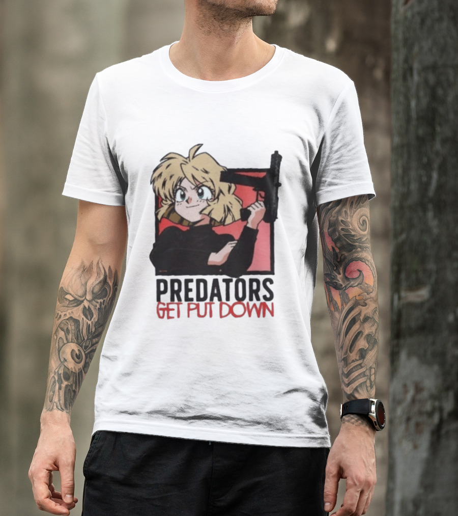 Predators Get Put Down Minnie May Gunsmith Cats Anime T-Shirt