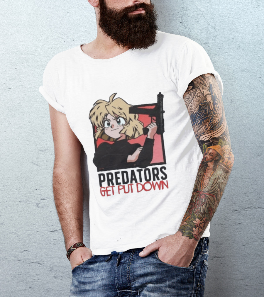 Predators Get Put Down Minnie May Gunsmith Cats Anime T-Shirt