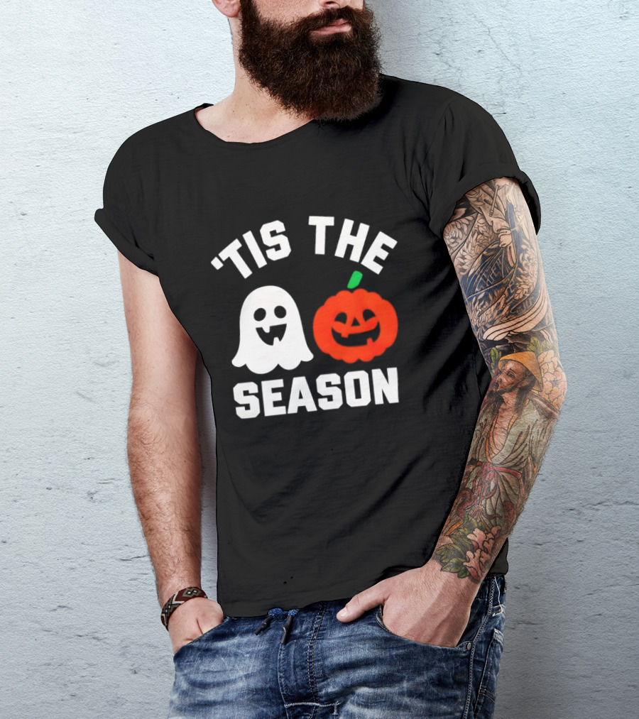 Tis The Season Ghost And Pumpkin Halloween T-Shirt
