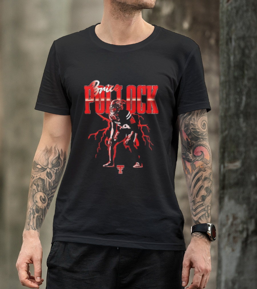 Brice Pollock Texas Tech Red Raiders Football Player Art With Team T-Shirt