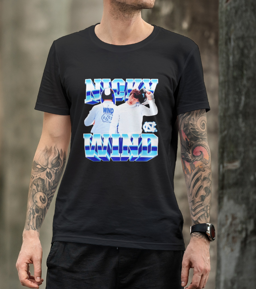Nicky Wind North Carolina Fencing UNC Tar Heels T-Shirt