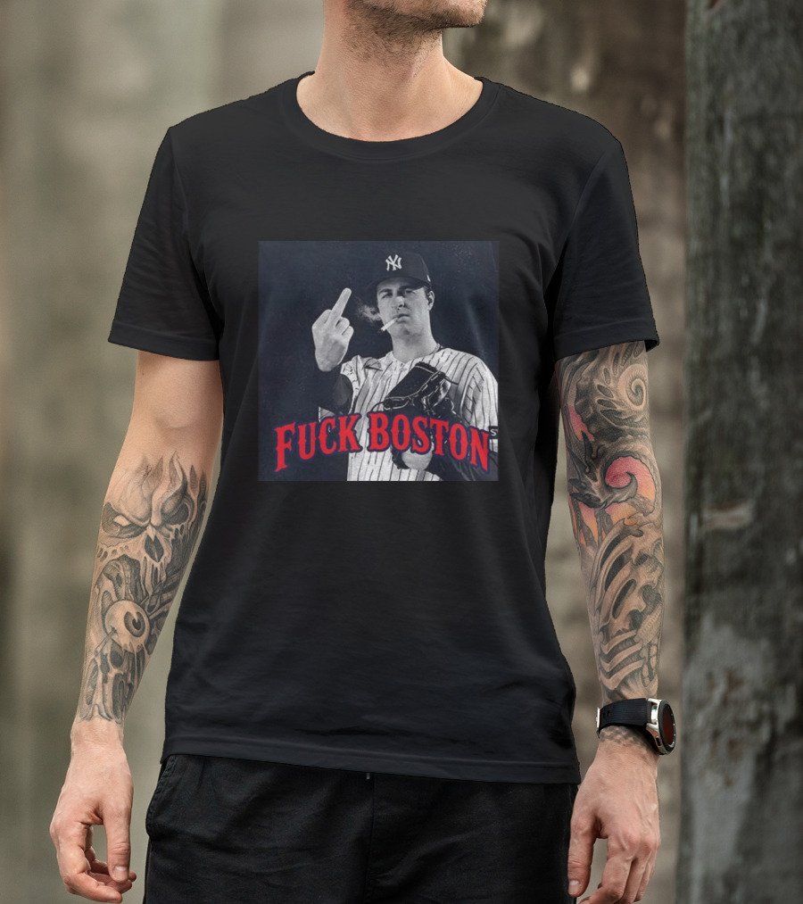Cam Schlittler The Fuck Yankees Fuck Boston Meme Yankees Player Middle Finger Yankee Cap T-Shirt