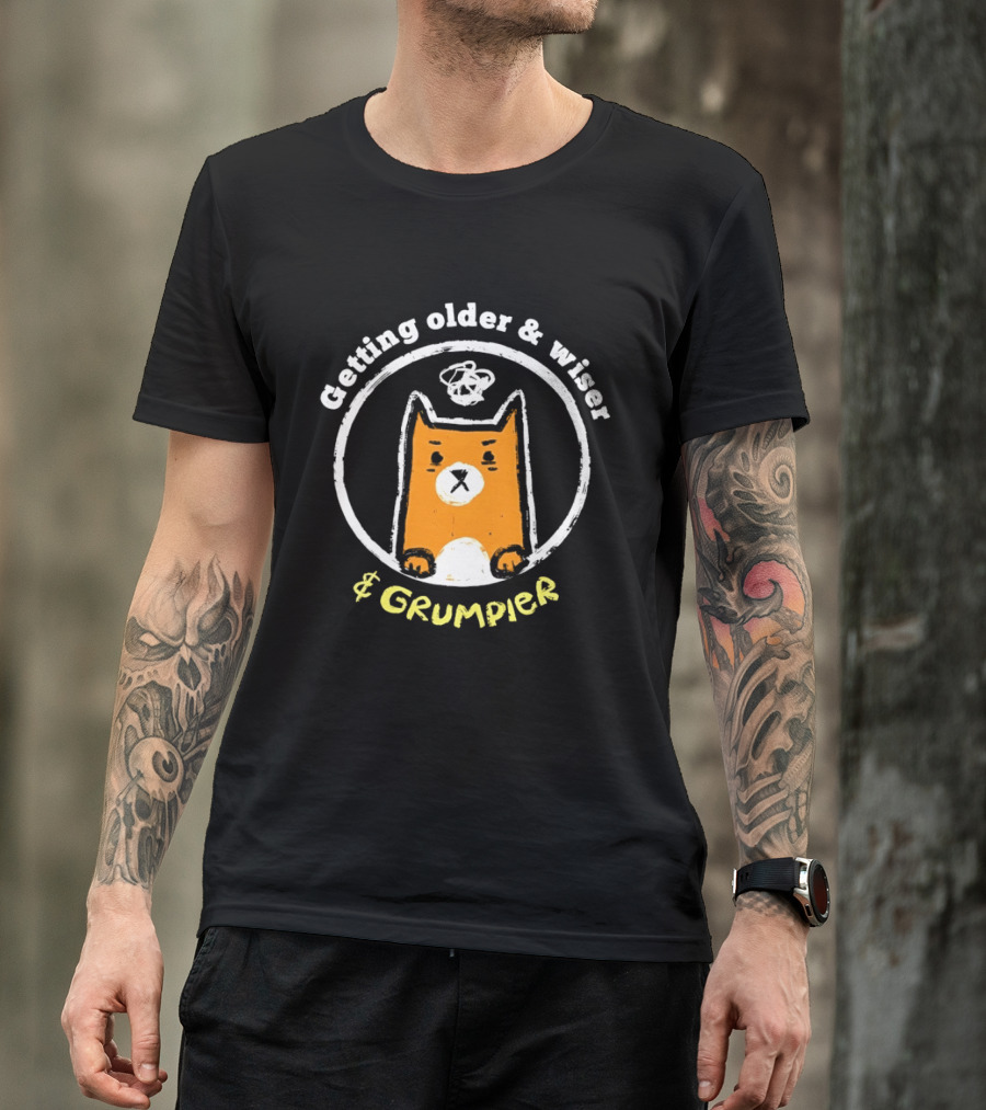 Getting Older And Wiser And Grumpier Cat Birthday T-Shirt