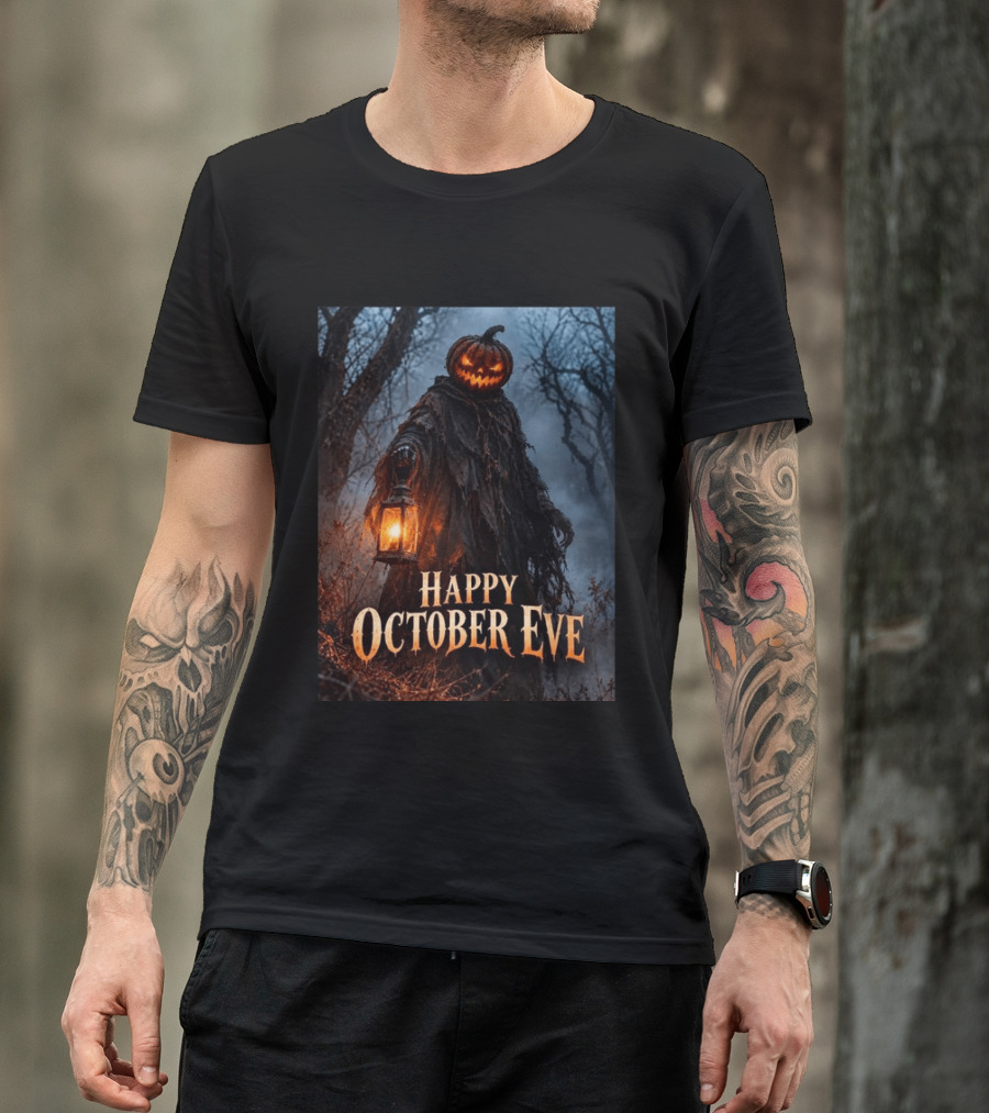 Happy October Eve Halloween Pumpkin Lantern Vibes T-Shirt