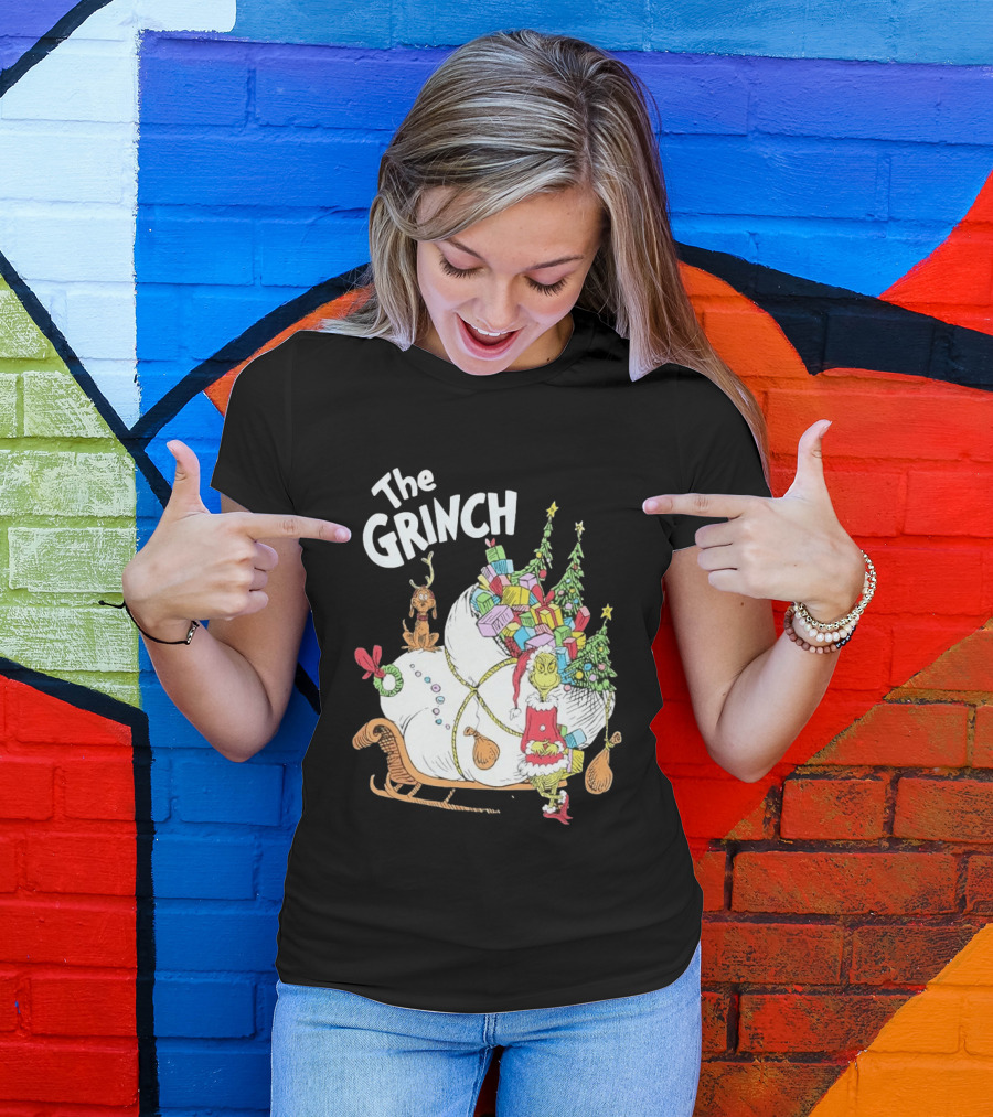 The Grinch Christmas Sleigh With Max And Presents T-Shirt