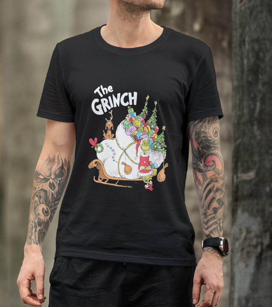 The Grinch Christmas Sleigh With Max And Presents T-Shirt
