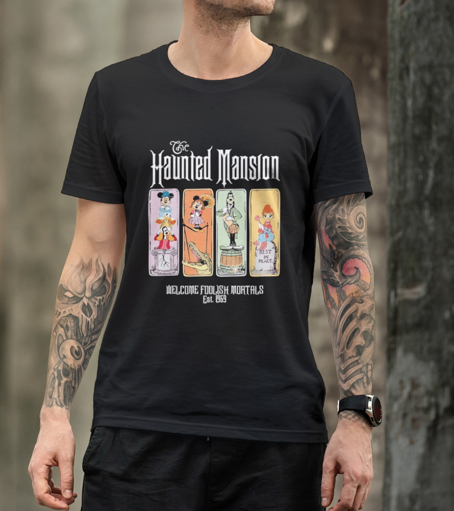 The Haunted Mansion Welcome Foolish Mortals Est 1969 Distressed T-Shirt