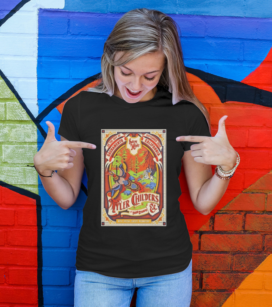 Tyler Childers And The Food Stamps Snipe Hunt Sacramento September 30th 2023 California Concert T-Shirt