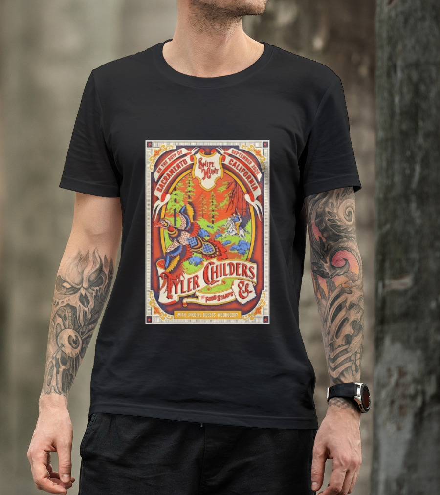 Tyler Childers And The Food Stamps Snipe Hunt Sacramento September 30th 2023 California Concert T-Shirt