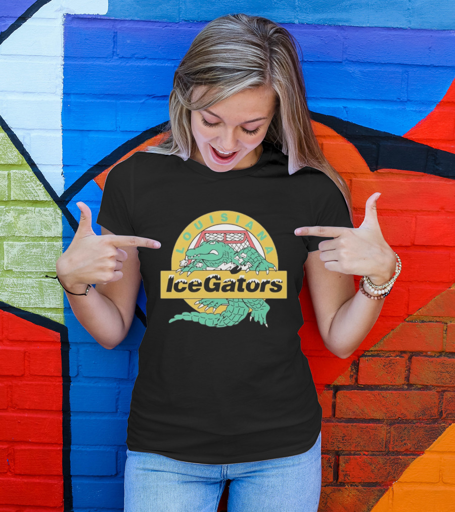 Louisiana IceGators Hockey Team Alligator And Net T-Shirt