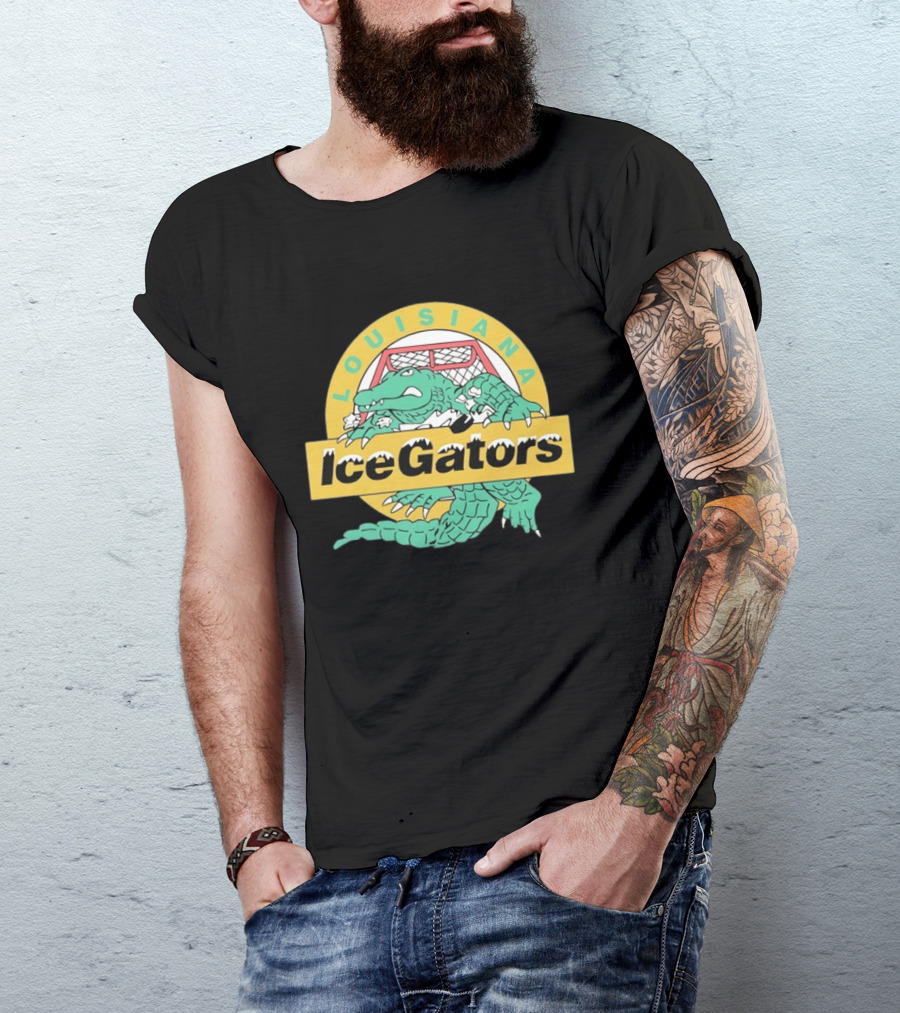 Louisiana IceGators Hockey Team Alligator And Net T-Shirt
