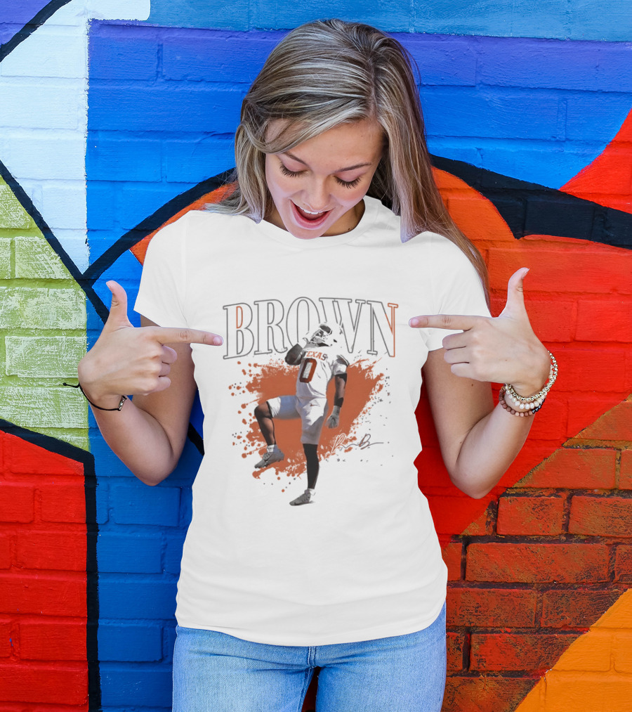 Jahleel Brown Texas Longhorns Number 0 Football Player T-Shirt