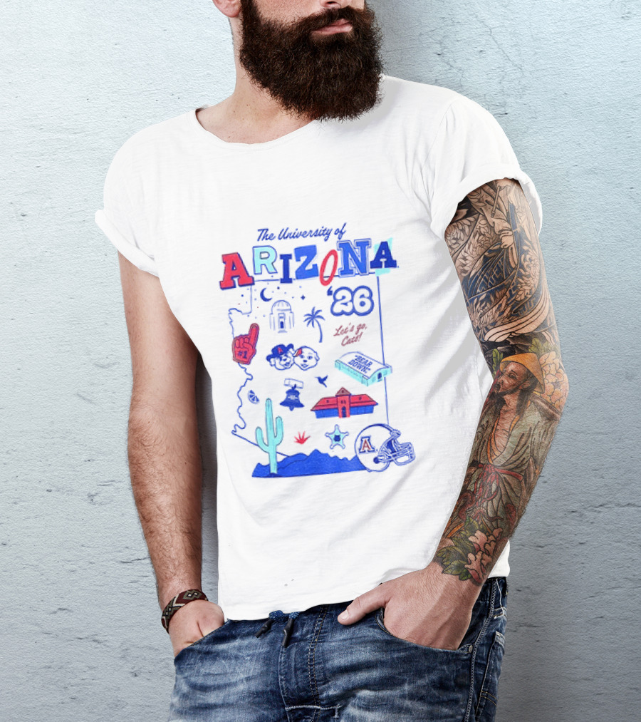 University Of Arizona Wildcats Bear Down 26 Let's Go Cats Arizona 20 T-Shirt