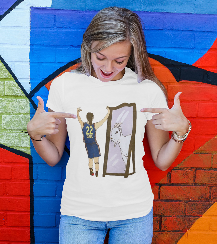 Caitlin Clark 22 Goat Indiana Fever Mirror T-Shirt