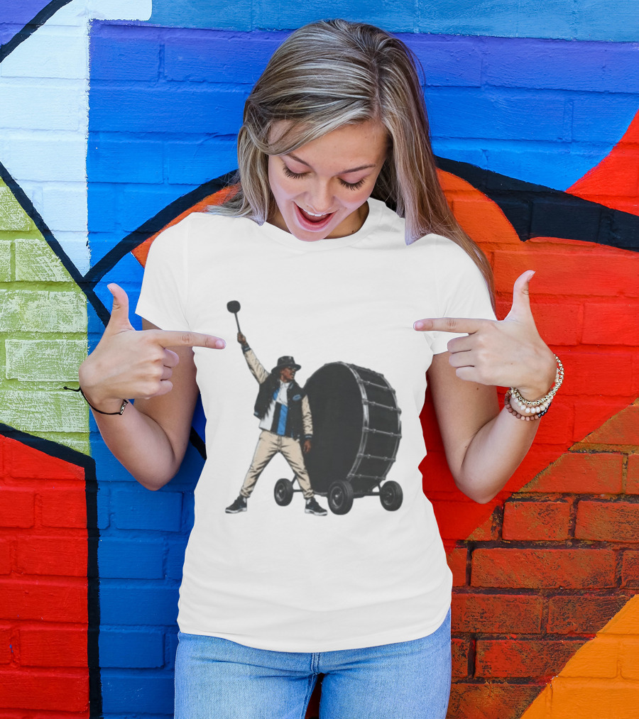 Carolina Panthers Football Culture Supporter With Drum T-Shirt