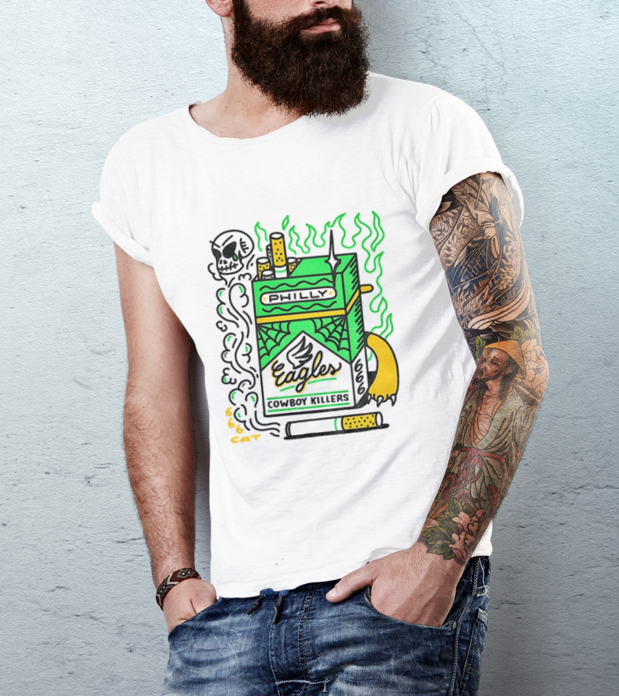 Philly Eagles Cowboy Killers 666 Cigarette Pack T-Shirt