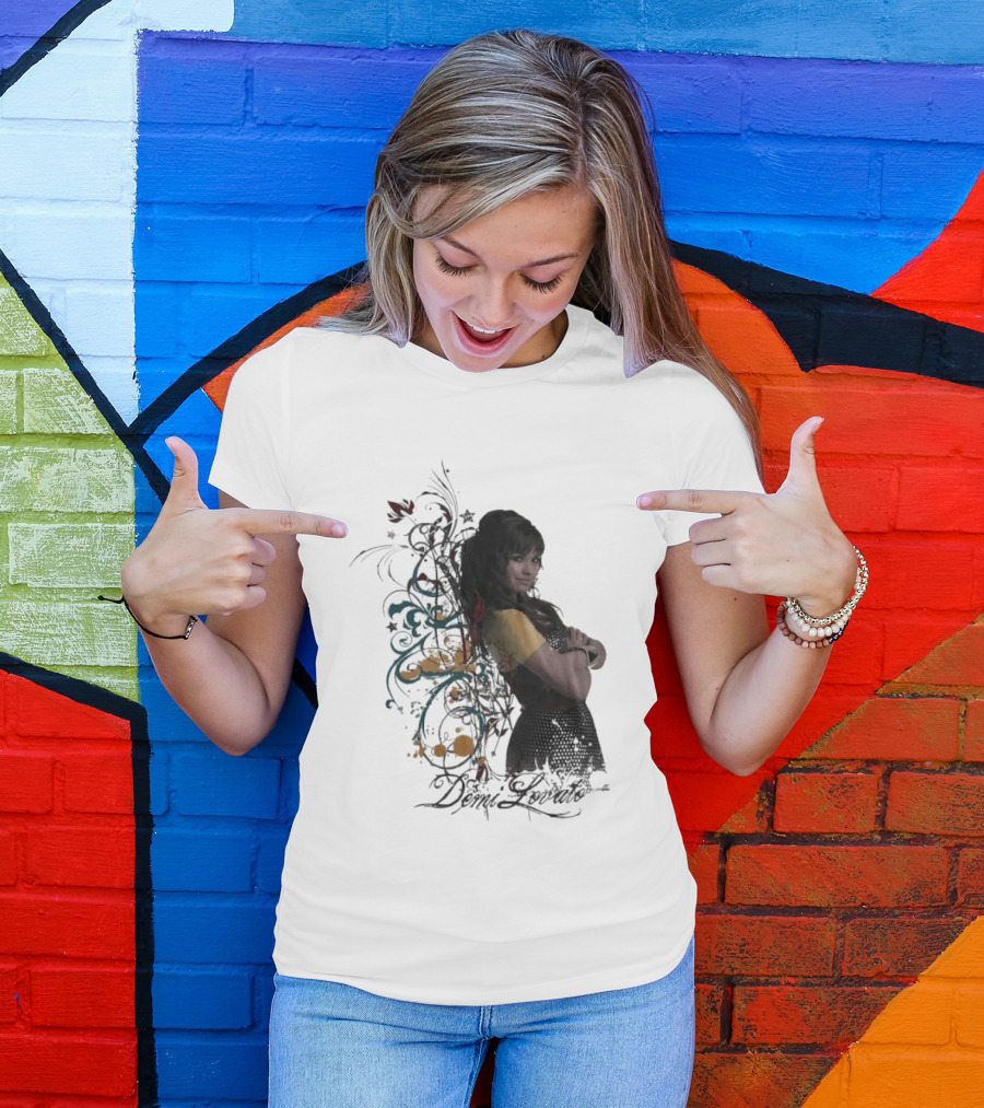 Demi Lovato Floral Music Artist Vibrant Pop Star T-Shirt