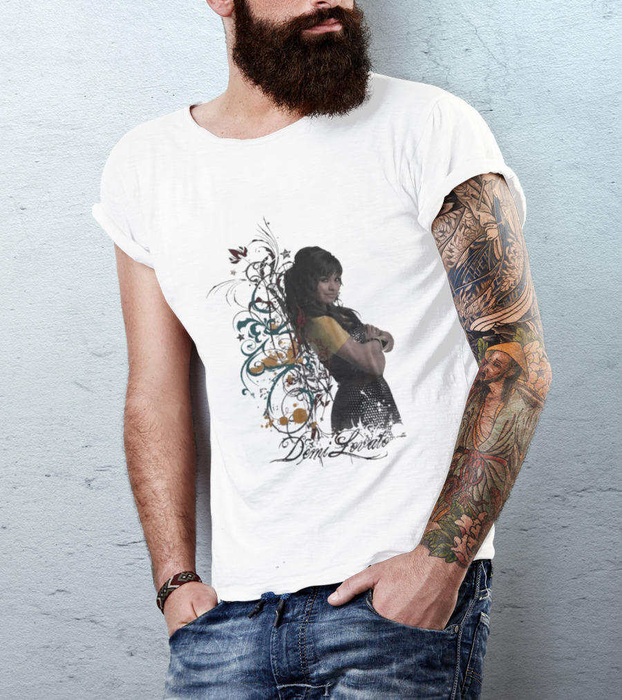 Demi Lovato Floral Music Artist Vibrant Pop Star T-Shirt