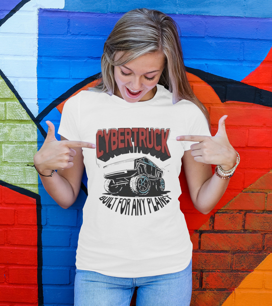 Cybertruck Built For Any Planet Electric Vehicle Adventure T-Shirt