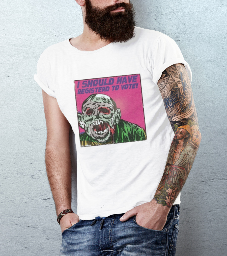 Zombie Meme I Should Have Registered To Vote תובבש Uteזחגרט Zombiebo T-Shirt