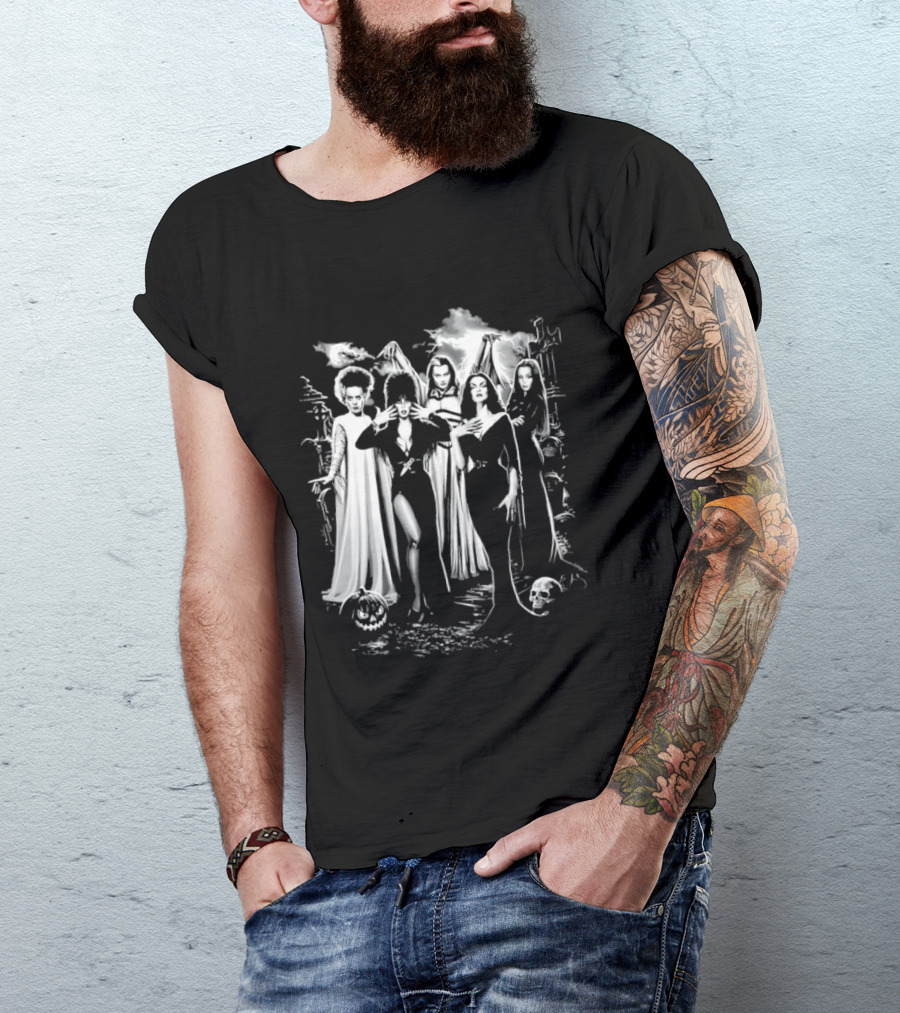 Bride Of Frankenstein Lily Munster Morticia Addams Vampira Gothic Horror T-Shirt