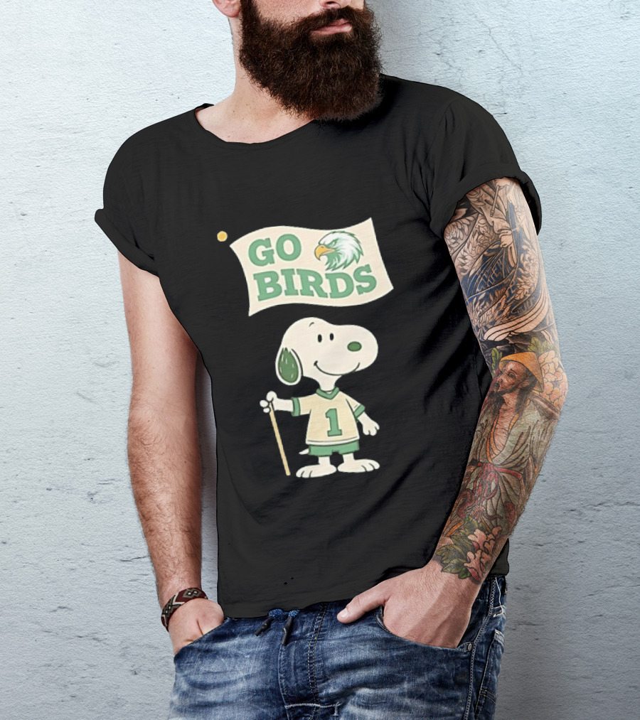 Snoopy Go Birds Philadelphia Eagles Team Spirit T-Shirt