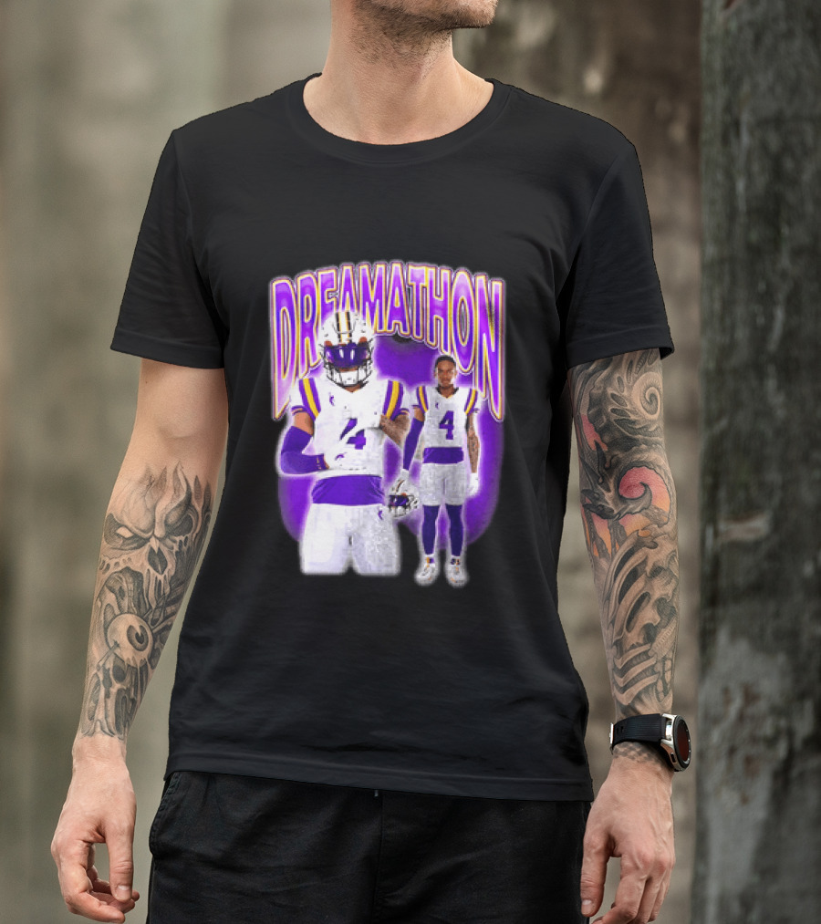 LSU Tigers Dreamathon Gotta Geaux To Work 2 Football 2 Sided T-Shirt