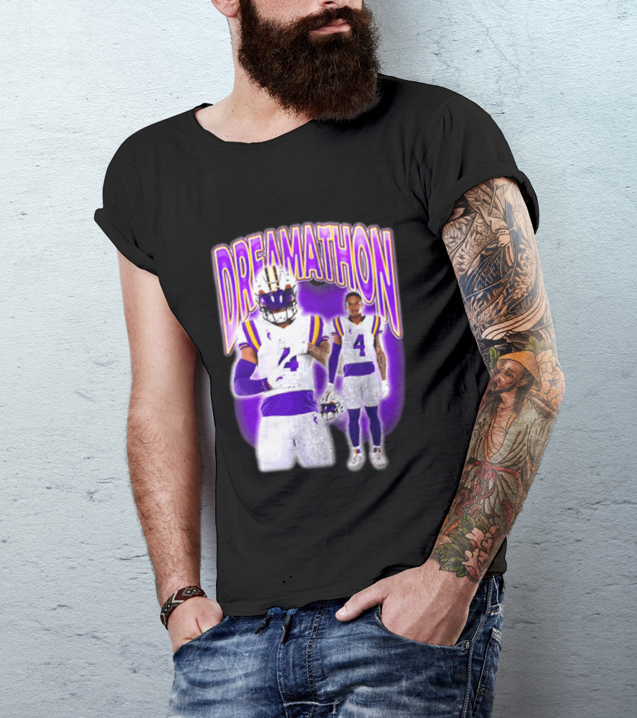 LSU Tigers Dreamathon Gotta Geaux To Work 2 Football 2 Sided T-Shirt