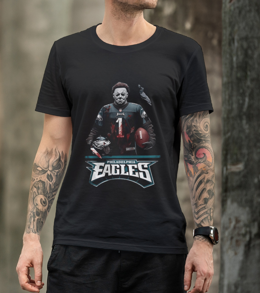 Philadelphia Eagles Michael Myers Halloween 2026 Football Horror T-Shirt