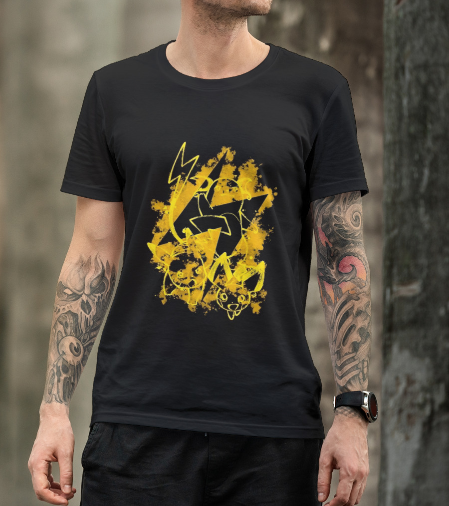 Pikachu Raichu Pichu Electric Evolution Pokemon Splash T-Shirt
