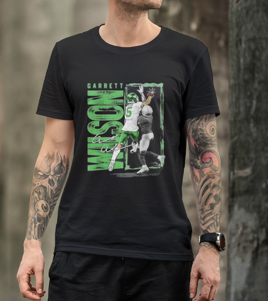 Garrett Wilson New York Jets Football Duo 5 Autograph Wilson Player Image T-Shirt