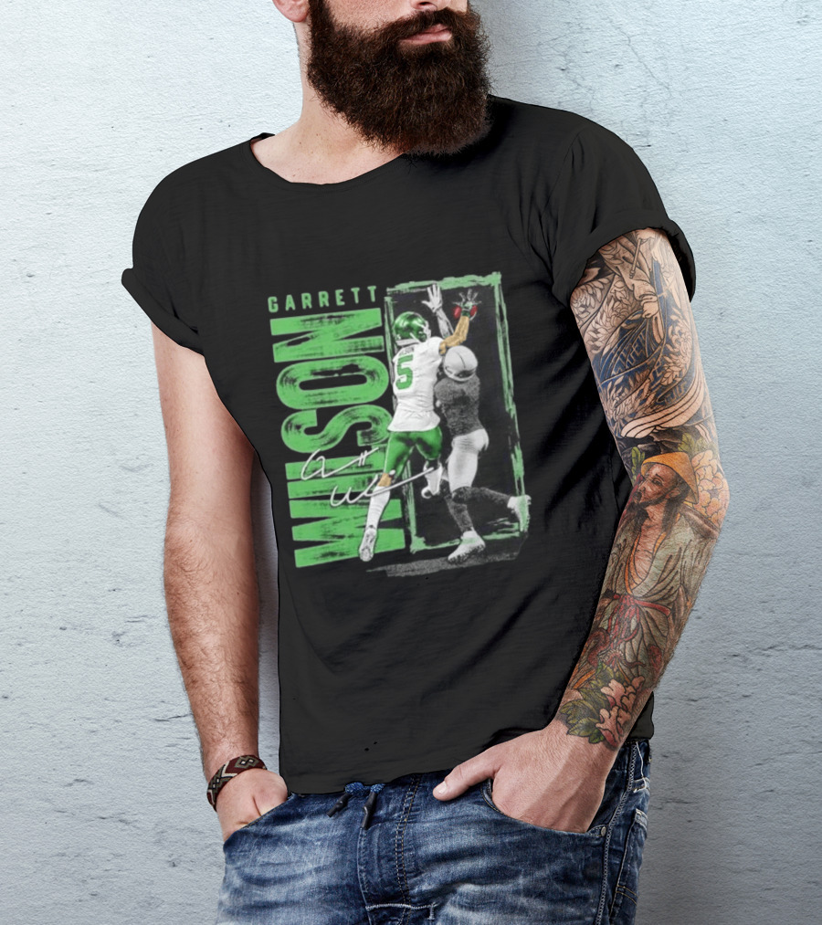 Garrett Wilson New York Jets Football Duo 5 Autograph Wilson Player Image T-Shirt