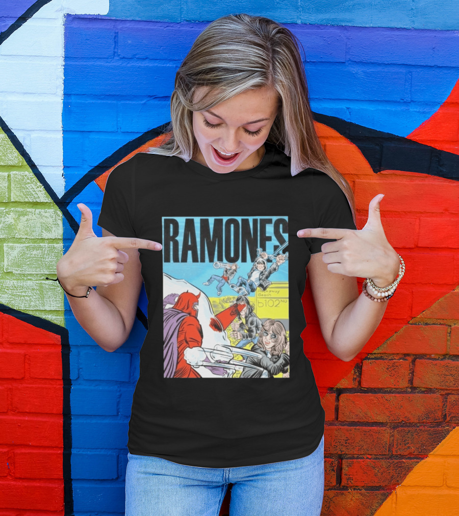Ramones Rockaway Beach Comic Jack Kirby Style 102nd Street T-Shirt