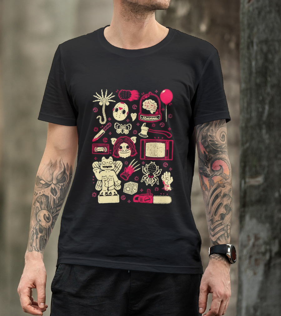 Horror Movie Slasher Mask Chainsaw Creepy Halloween T-Shirt