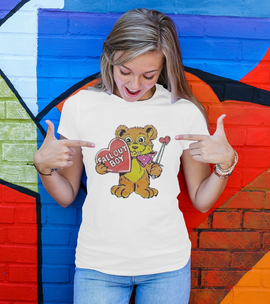 Fallout Boy Every Lover's Got A Little Dagger In Their Hand Bear Holding Heart T-Shirt
