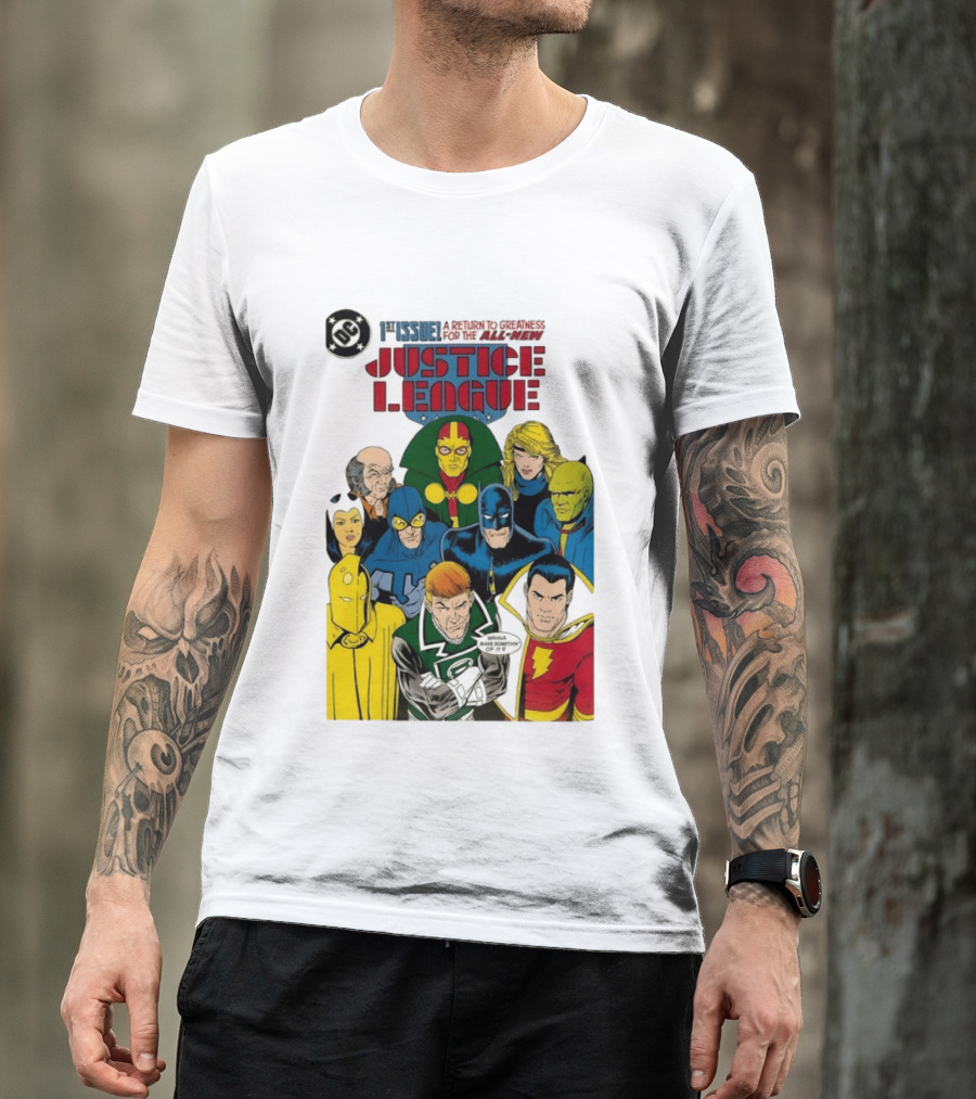 Justice League 1st Issue A Return To Greatness DC Comics Icons Bold Cover T-Shirt