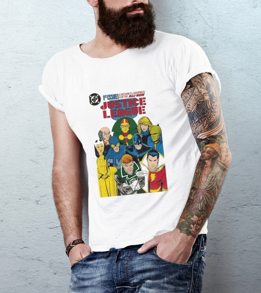 Justice League 1st Issue A Return To Greatness DC Comics Icons Bold Cover T-Shirt