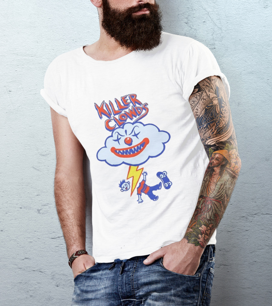 Killer Clowds Clown Cloud Lightning Skater T-Shirt