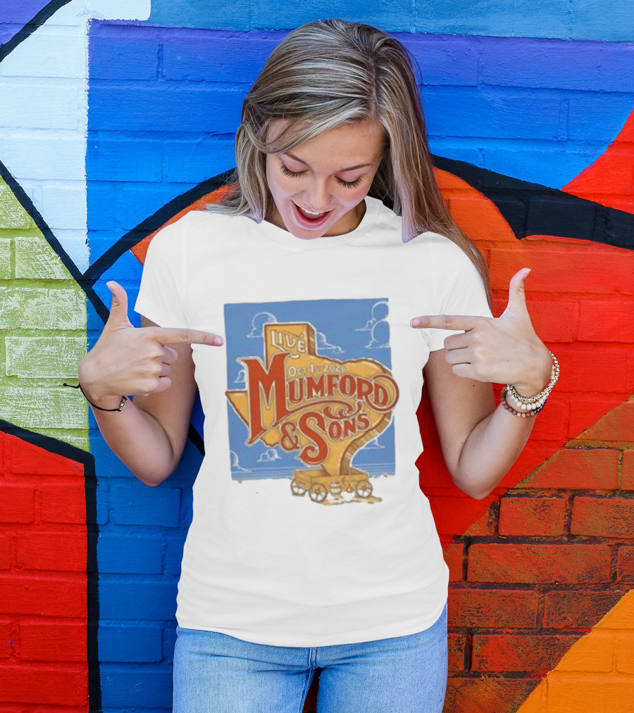 Mumford And Sons Live In The Woodlands Texas Oct 1 2026 T-Shirt