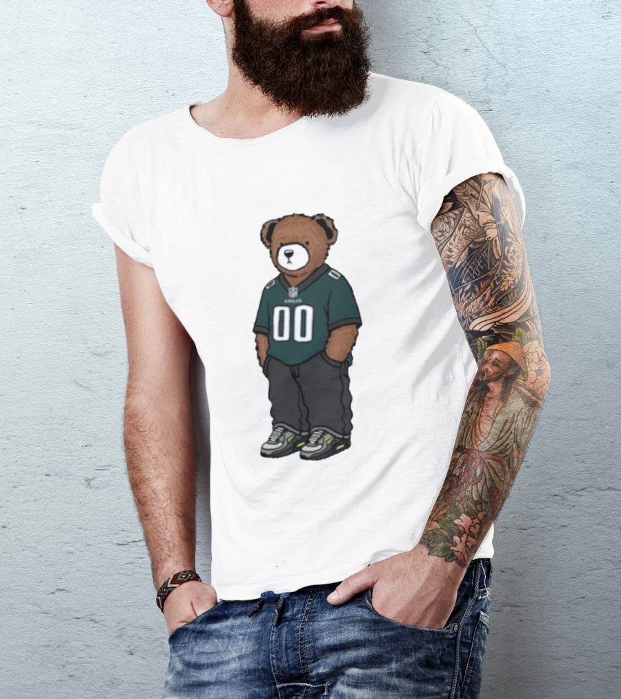Philadelphia Eagles Teddy Bear Jersey 00 Team Spirit Fan T-Shirt