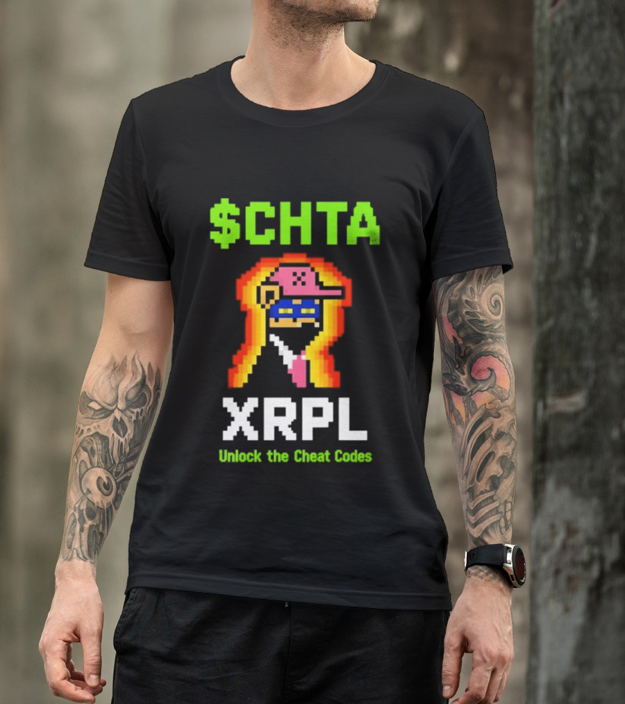 $CHTA XRPL Unlock The Cheat Codes Pixel Art Gamer Crypto T-Shirt