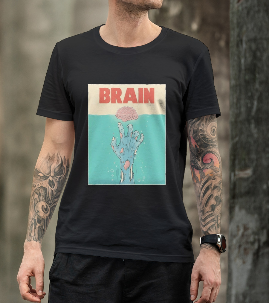 Brain Zombie Hand Horror Undead Creepy T-Shirt