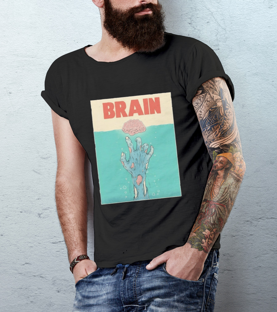 Brain Zombie Hand Horror Undead Creepy T-Shirt